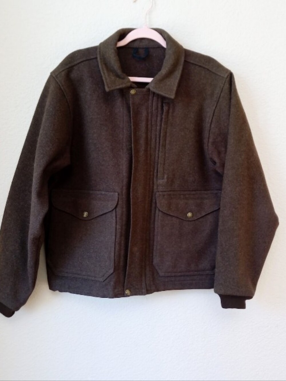 Filson brown/olive 100% wool heavyweight work jacket